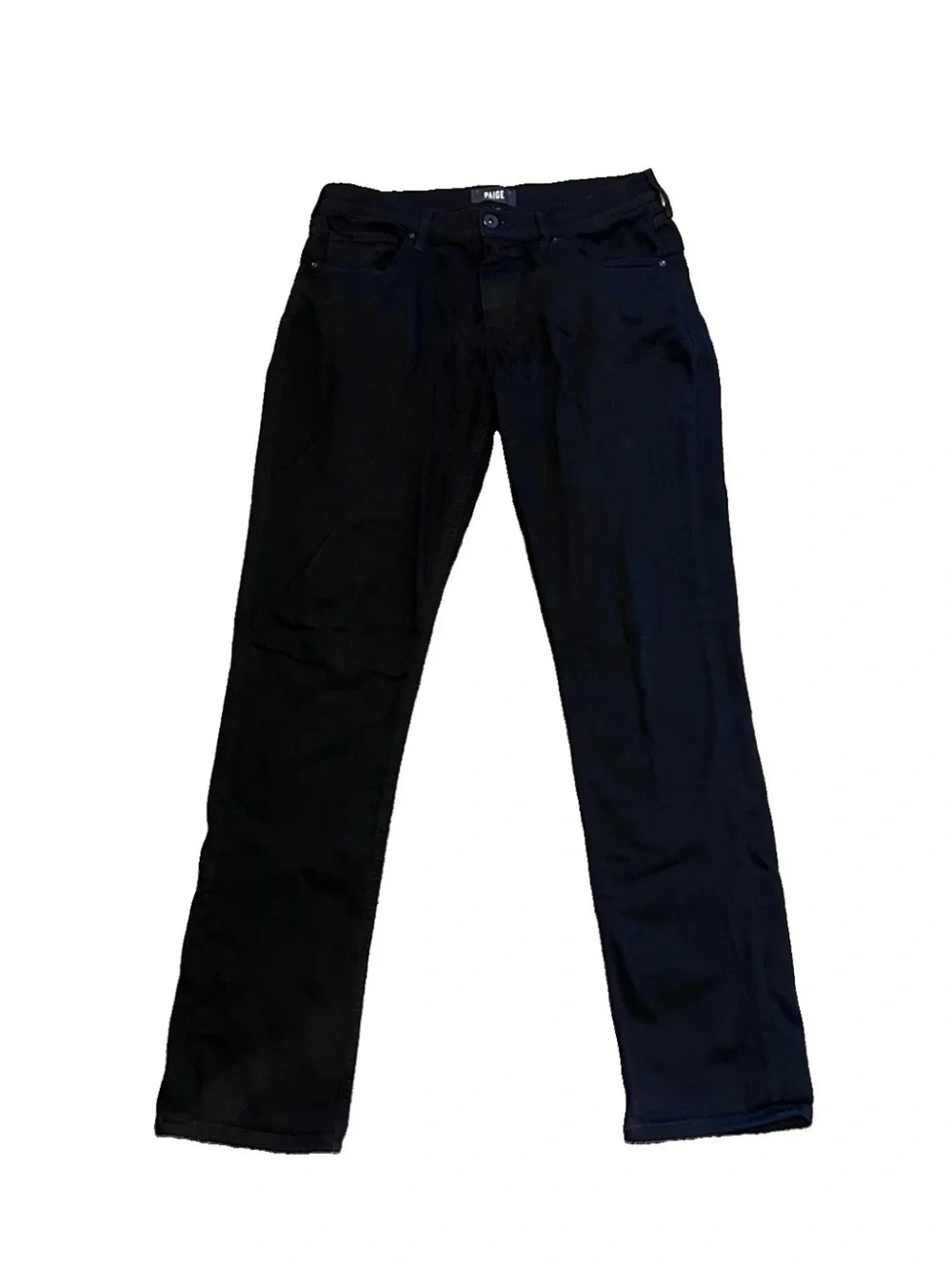 Paige Federal Slim Straight Leg Jeans Black Shadow Stretch Denim Mens 32x32